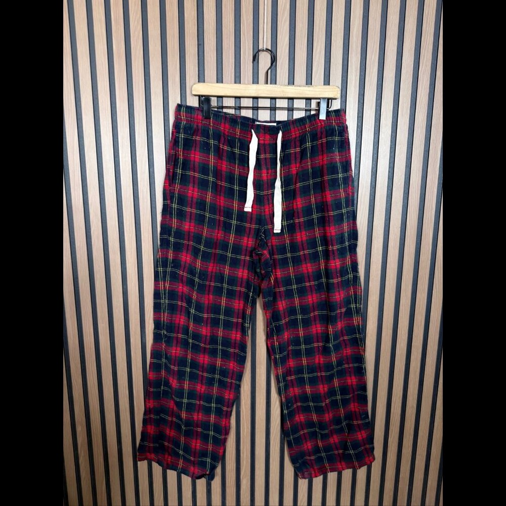 J Crew Pants Medium Mens Red Pajama Bottoms Plaid Drawstring